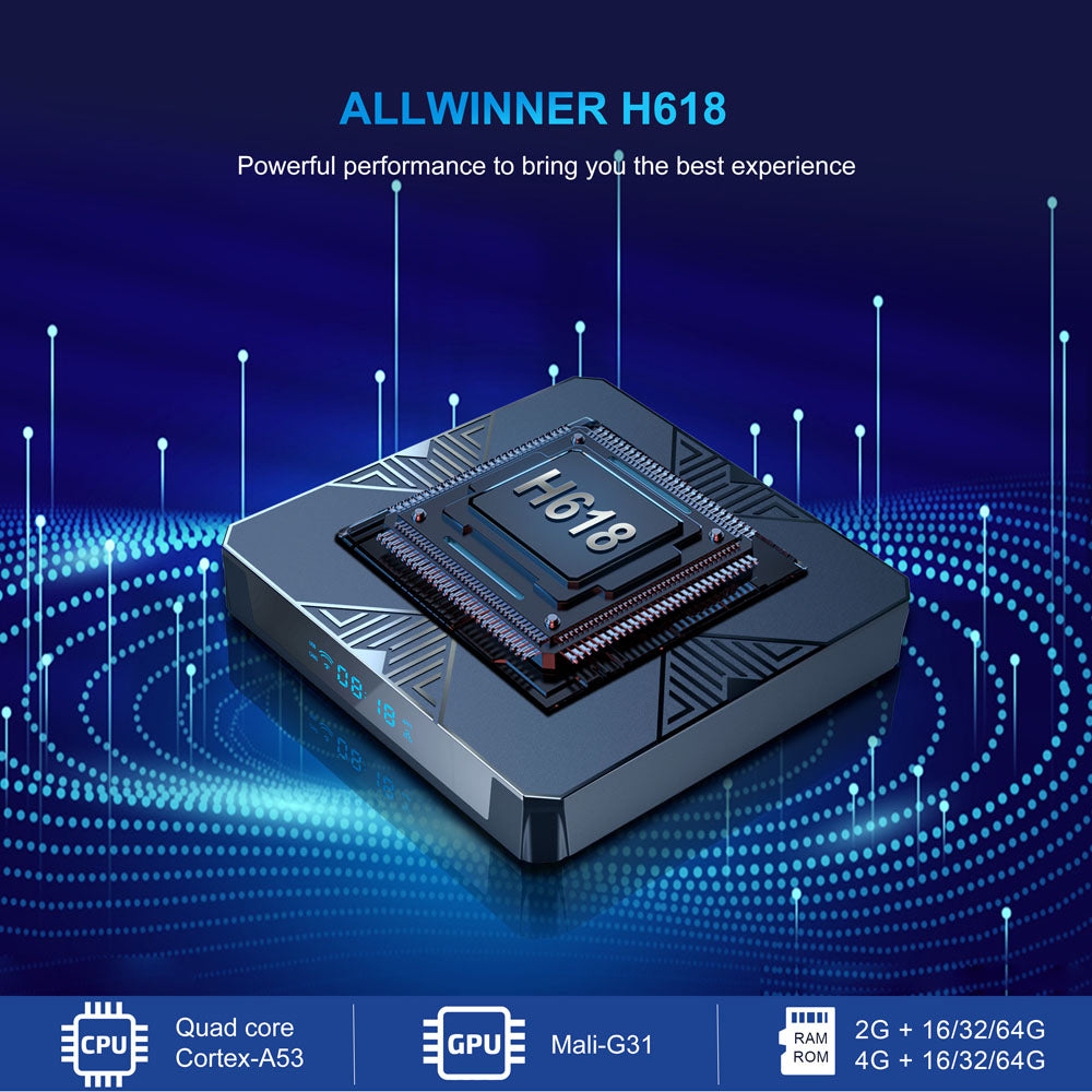 X98H 4K Android Allwinner H618 WiFi6 tv box