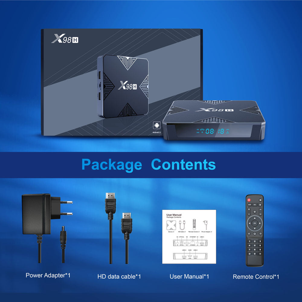 X98H 4K Android Allwinner H618 WiFi6 tv box