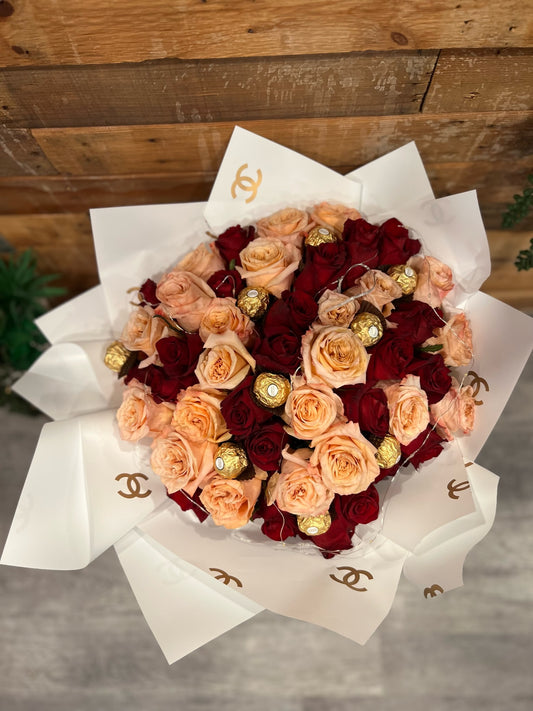 75 Red Roses Butterfly Bouquet