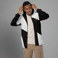 #GT4L Men's Black and Grey Patchwork Windbreaker