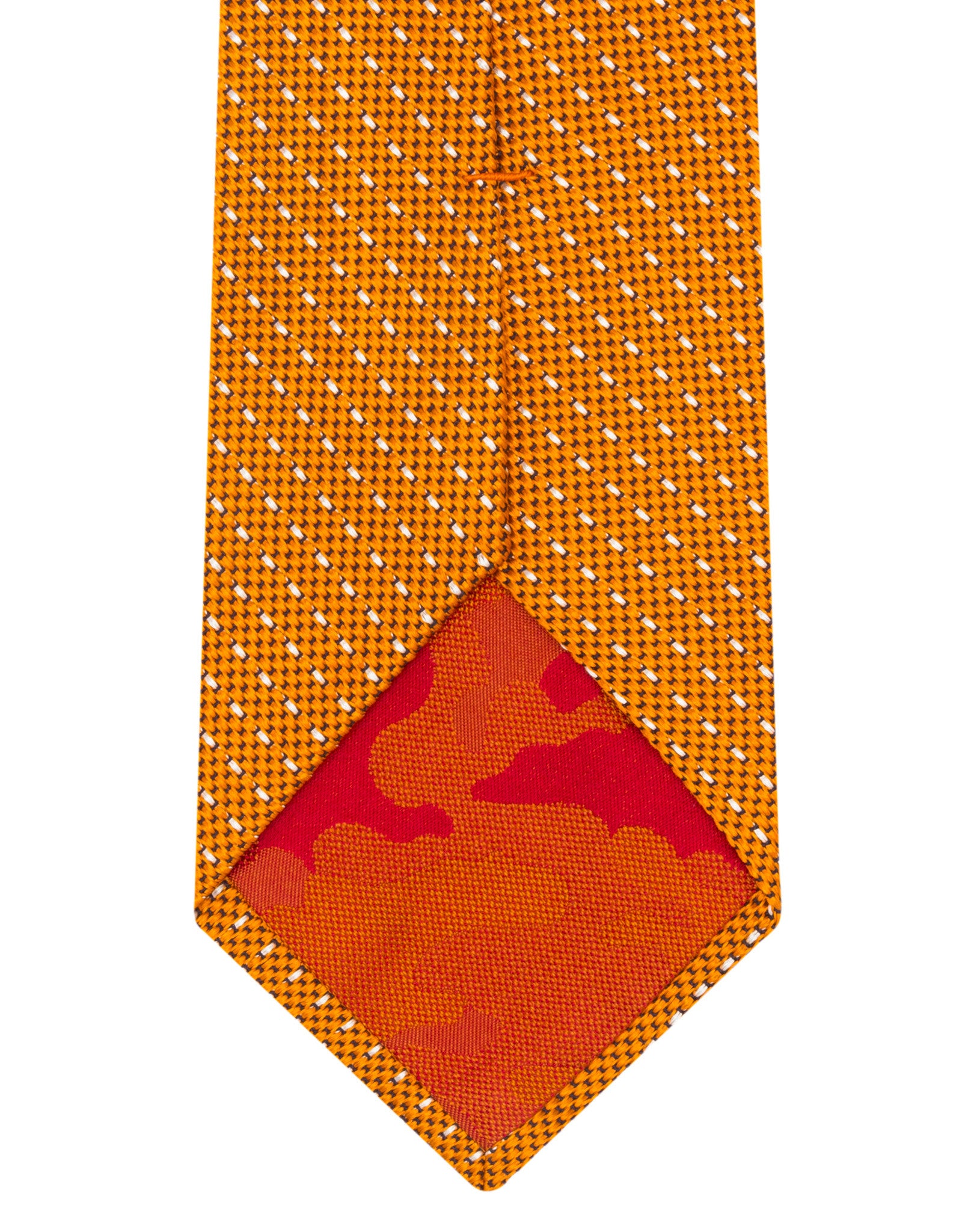 Orange Woven Grenadine Dash Tie