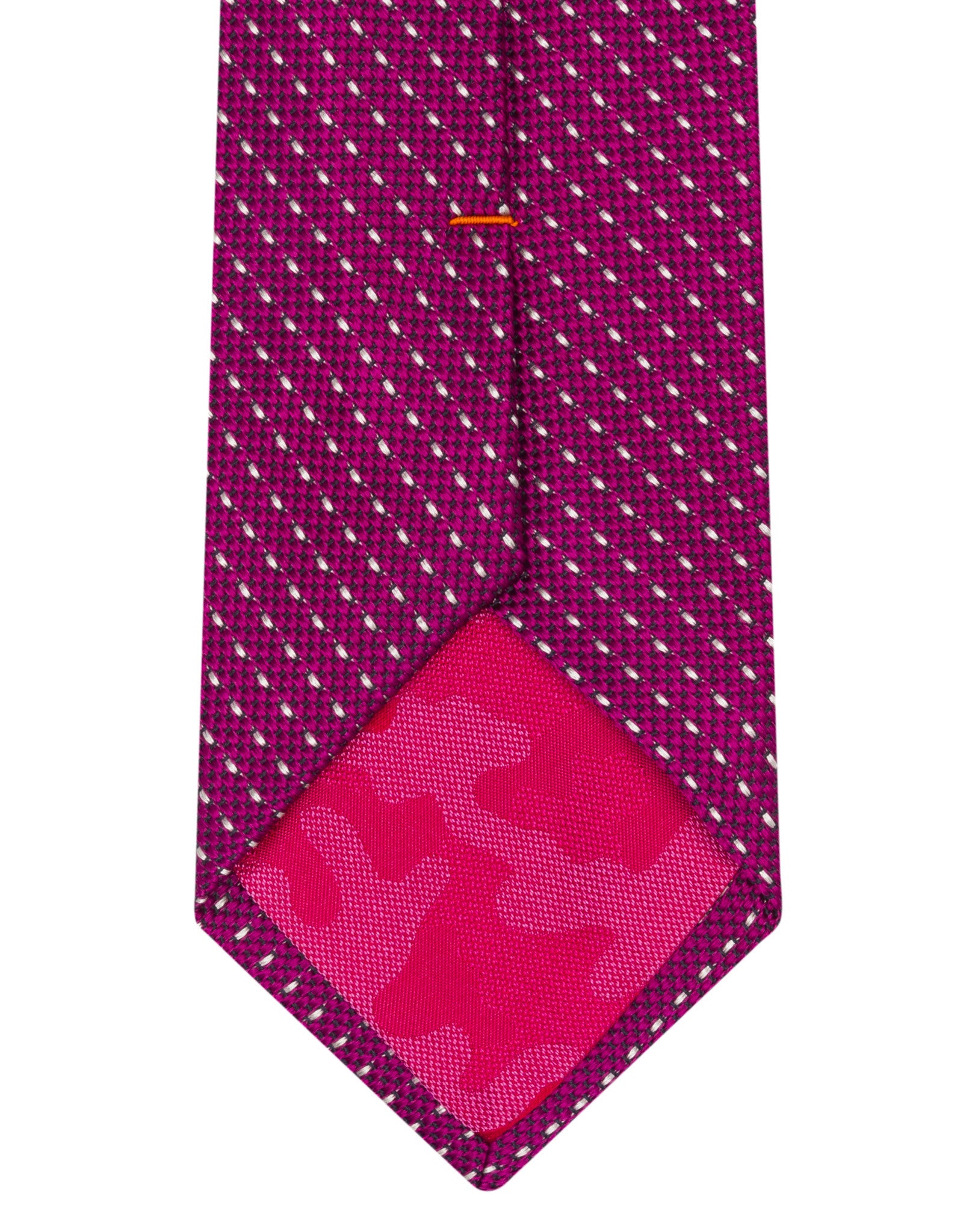 Pink Woven Grenadine Dash Tie