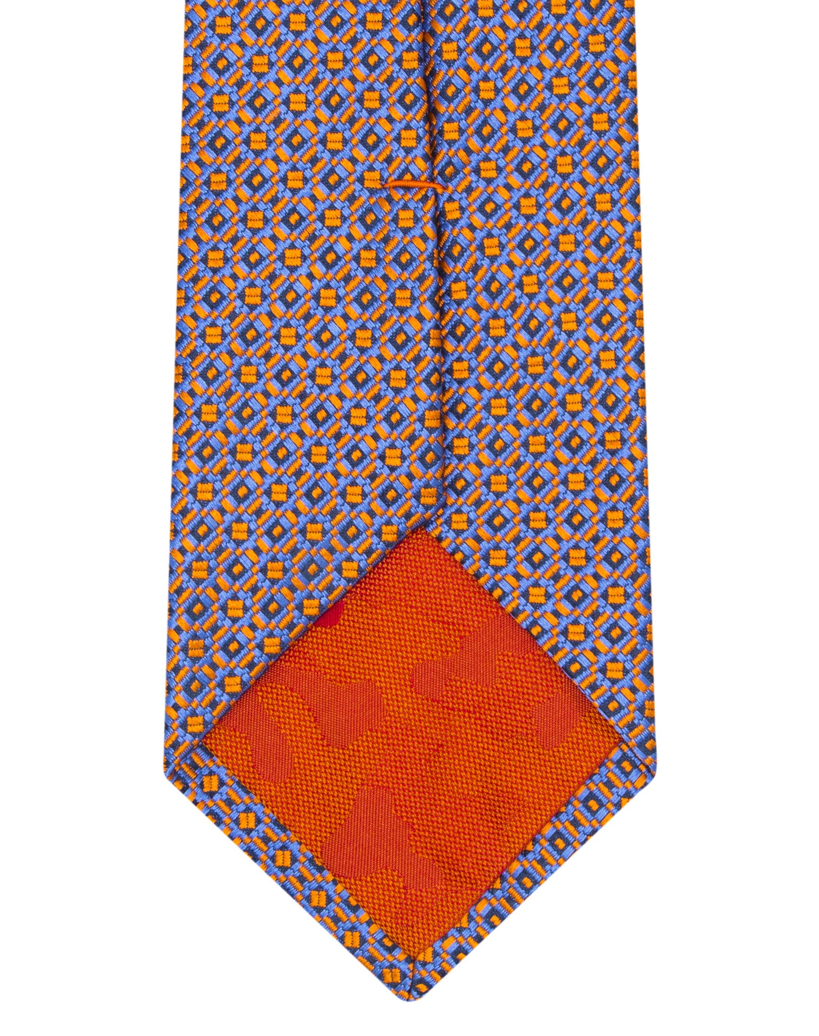 Orange Woven Square Medallion Tie