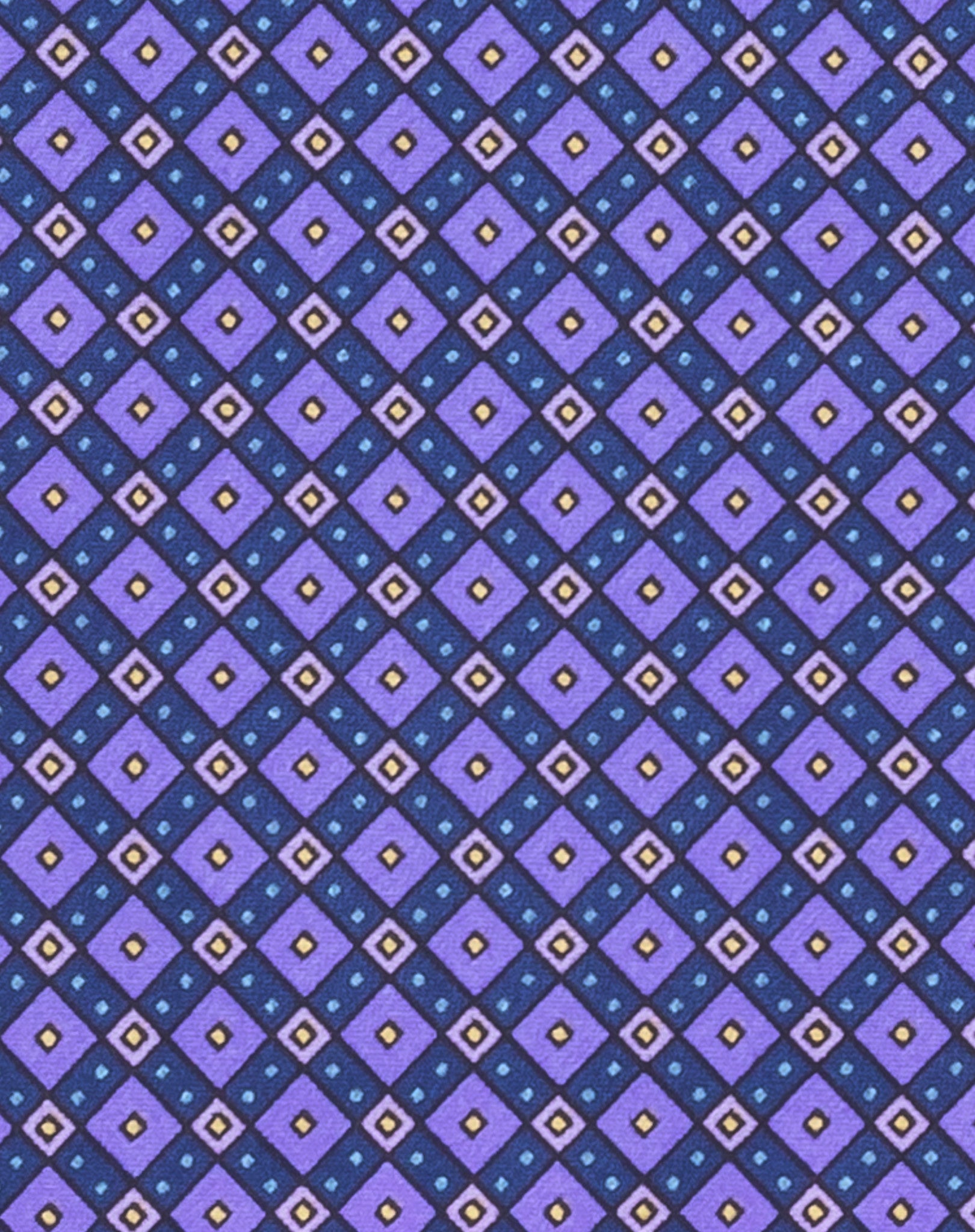 Purple Handprinted Diamond Tie