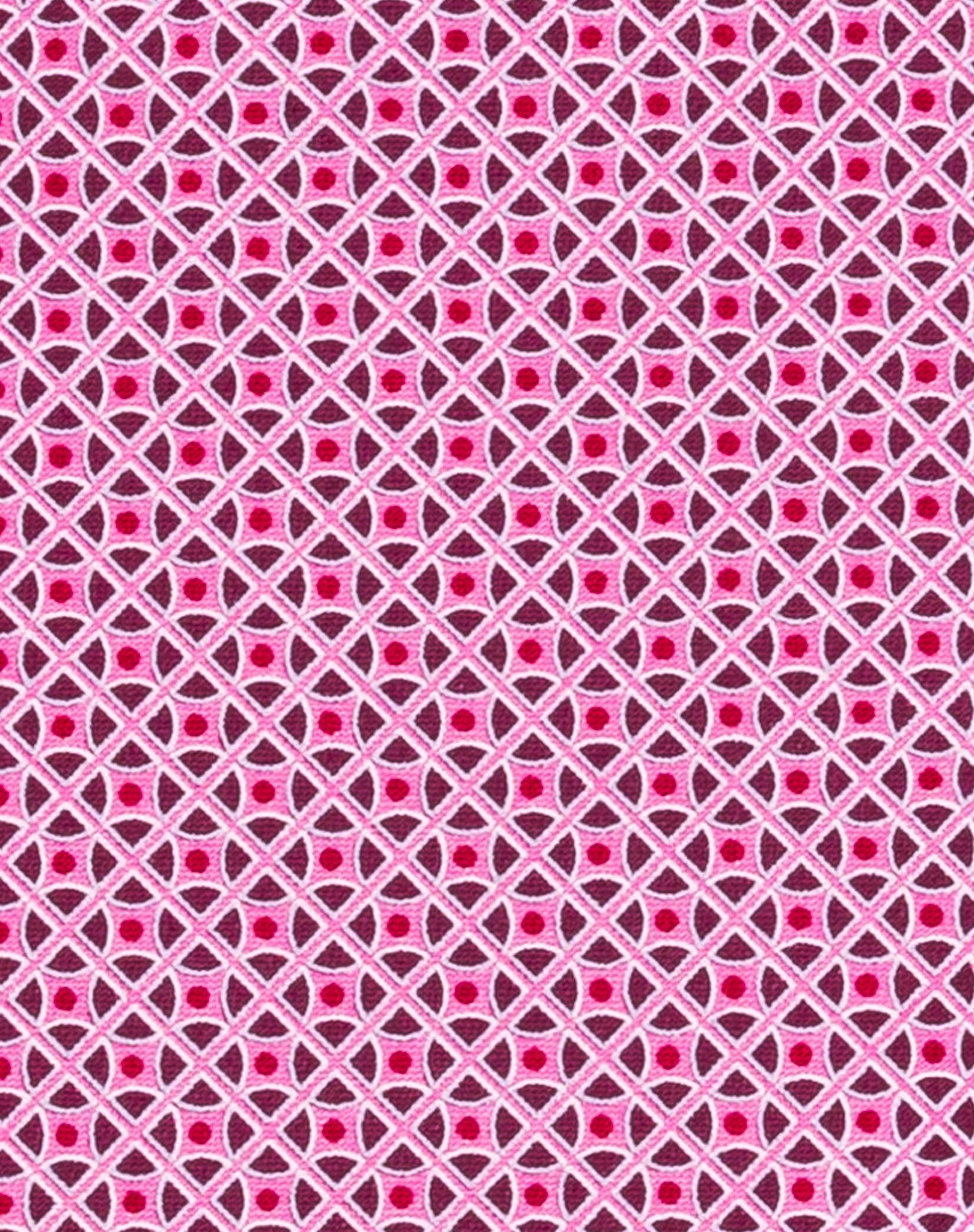Pink Handprinted Symmetrical Tie