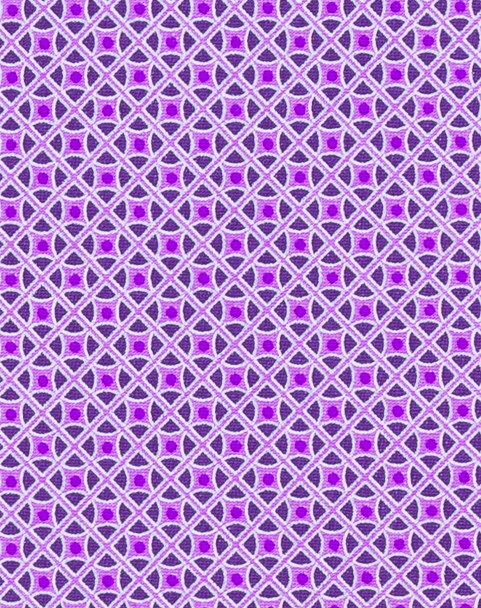 Purple Handprinted Symmetrical Tie