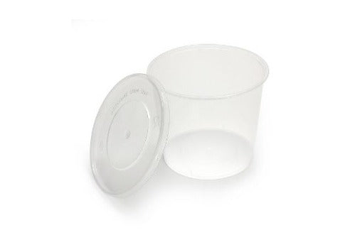 Plastic 1oz Sauce Container with Hinged Lids SC1 25ml