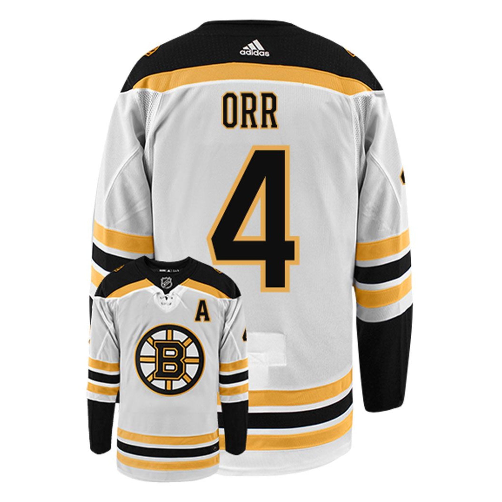 Adidas Boston Bruins No4 Bobby Orr White/Pink Authentic Fashion Women's Stitched NHL Jersey