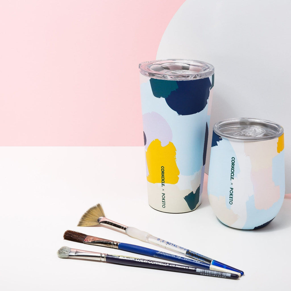 Download Brush Stroke Corkcicle x Poketo Tumbler - Pacific Bright