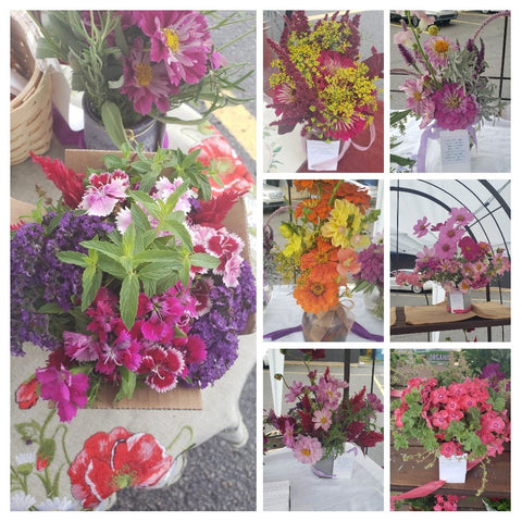 collage of posies