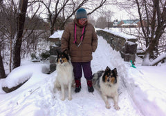 Debbie with her two collies