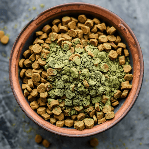 messyjessee_green_powder_sprinkled_over_bowl_of_dog_food_1eef438c-cbf4-4aab-8074-69f5b3fafa03.png__PID:2fc8b397-1d2a-4ed6-8a61-b58b5fbc8ae9