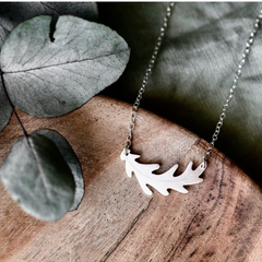 Silver Handmade Jewellery Oak Leaf Earrings