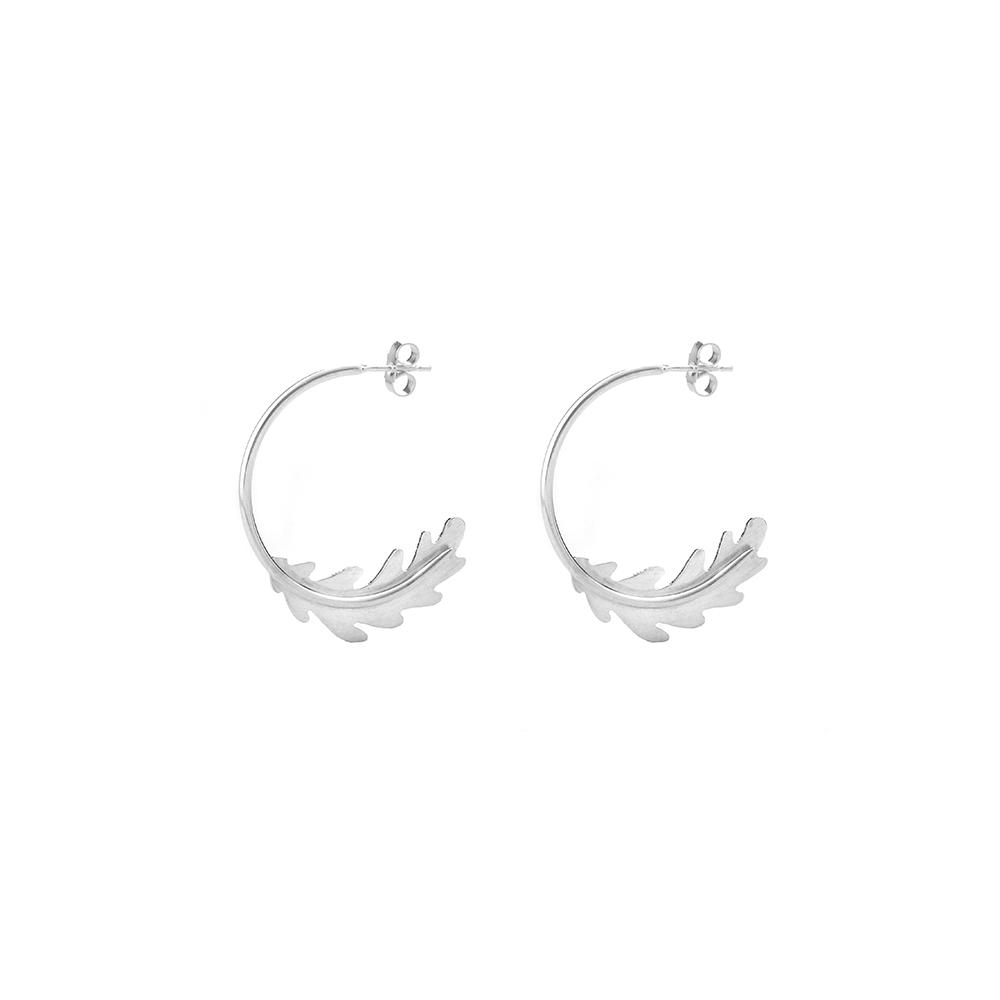 Sterling Silver Oak Leaf Hoops Earrings - Handmade by Anna Calvert ...