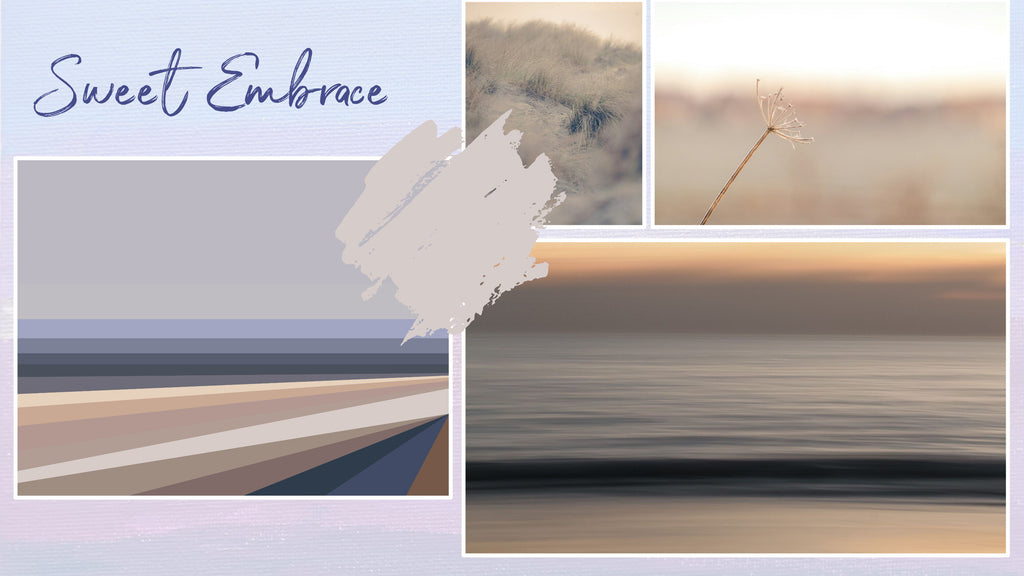 Sweet Embrace moodboard with art and nature images