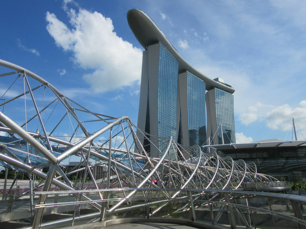 Marina Bay Sands and Helix Bridge Singapore.