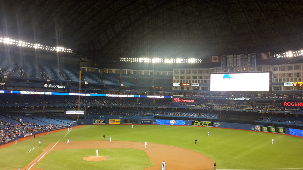 Blue Jays baseball game in progress at the Rogers Center.