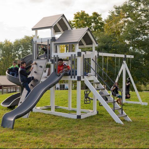 star quality swing set swing set with spiral slide