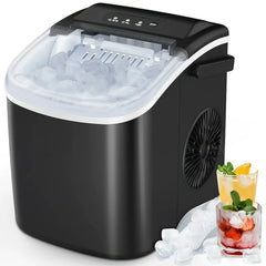Ice Makers Countertop Machine 9 Ice Cubes in 6-8 Mins 26Lbs/24H  Self-Cleaning