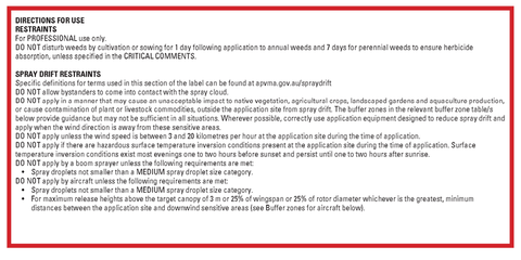 where to find environmental restraints on the herbicide label