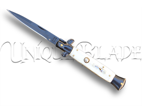 9 Black Blade Hardwood Fast Assisted Opening Tactical Stiletto Pocket  Knife