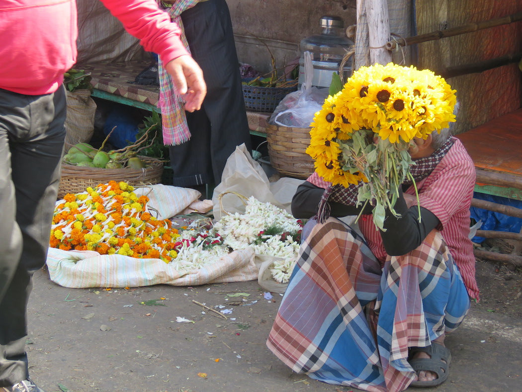 A flower market in Kolkata.