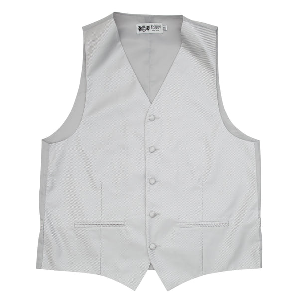 Ensign Formal  Satin Vest in Silver Ron Bennett Menswear 