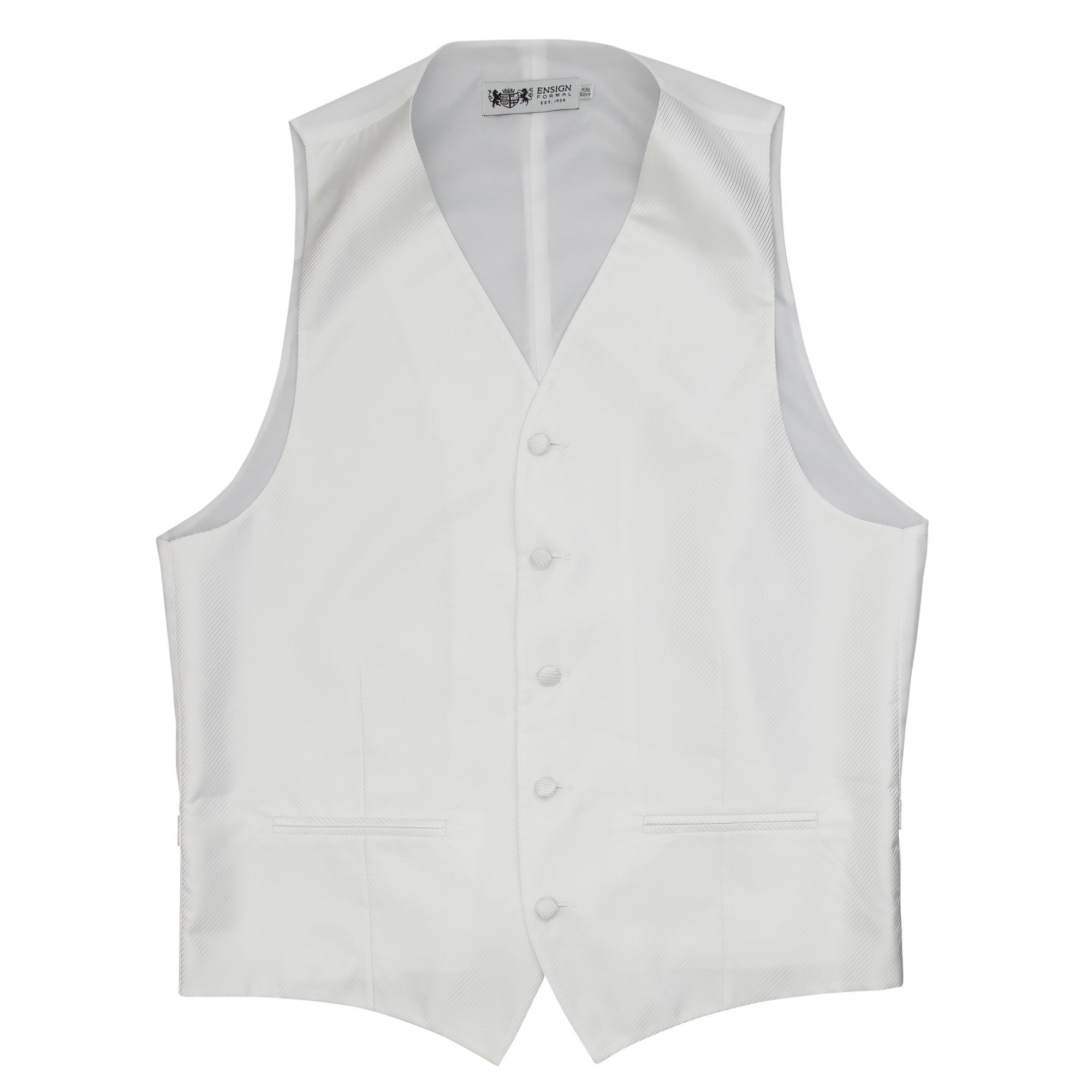 Ensign Formal Satin Vest in White | Ron Bennett Menswear Online