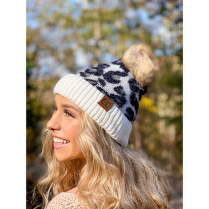 Leopard Pom Adult Beanie - HC Tee Company