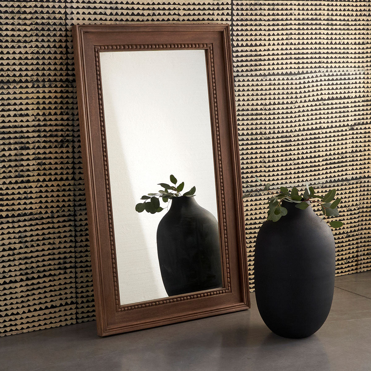 Miroir cadre bois de manguier vintage 70 x 120 cm