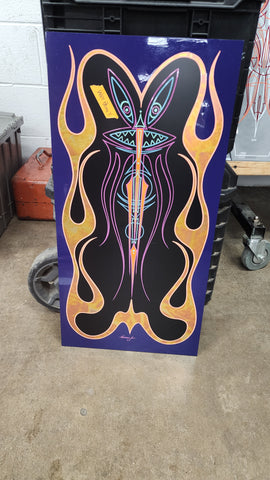 varigated gold leaf flames and pinstriping by hot rod jen