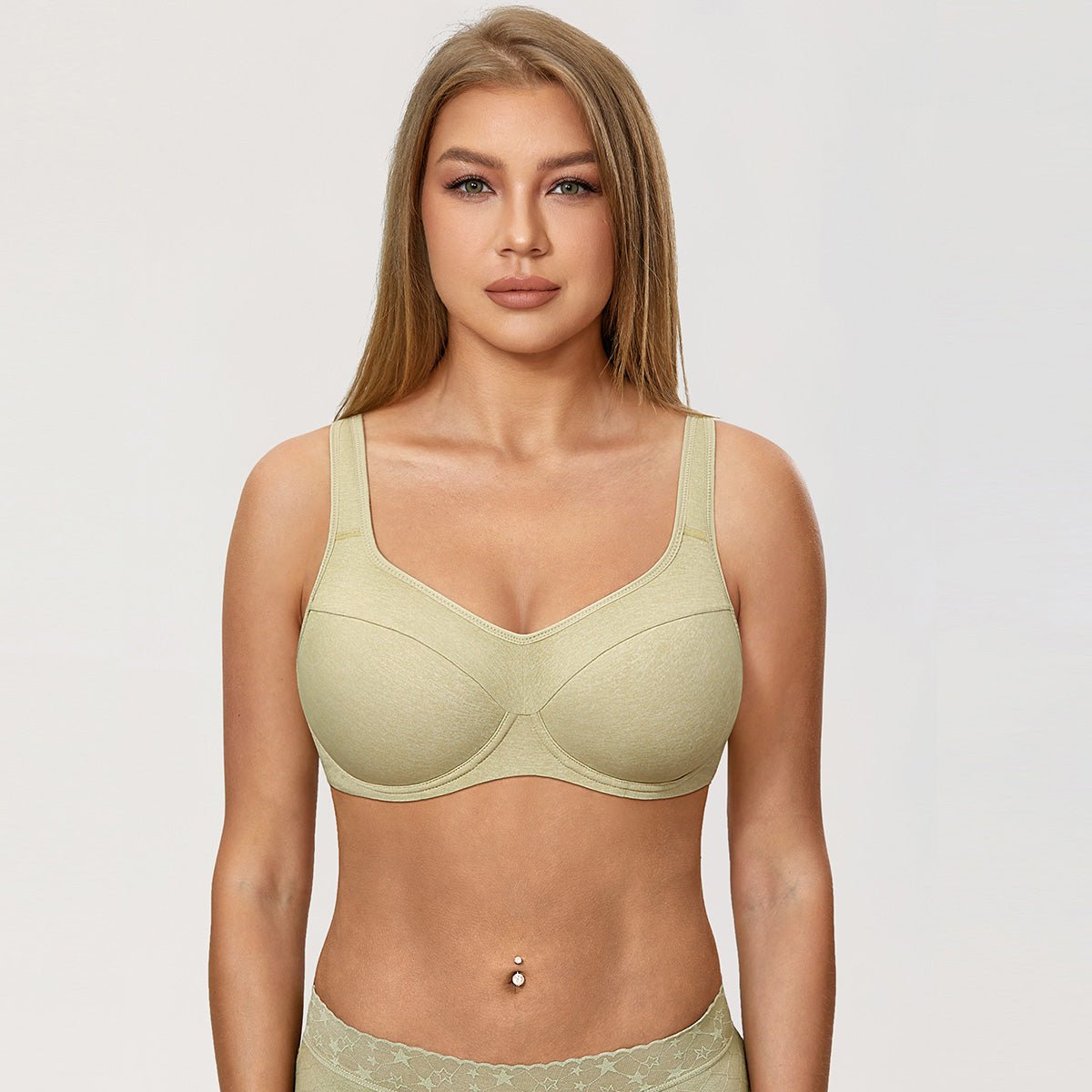Stress Reduce Underwire Support Green Full Coverage Bra - 0cm