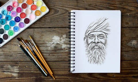 Bild zeichnen lassen Portrait auf einem Blatt mit Bleistift