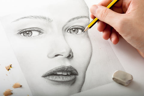 Portrait zeichnen von das Gesicht einer Frau