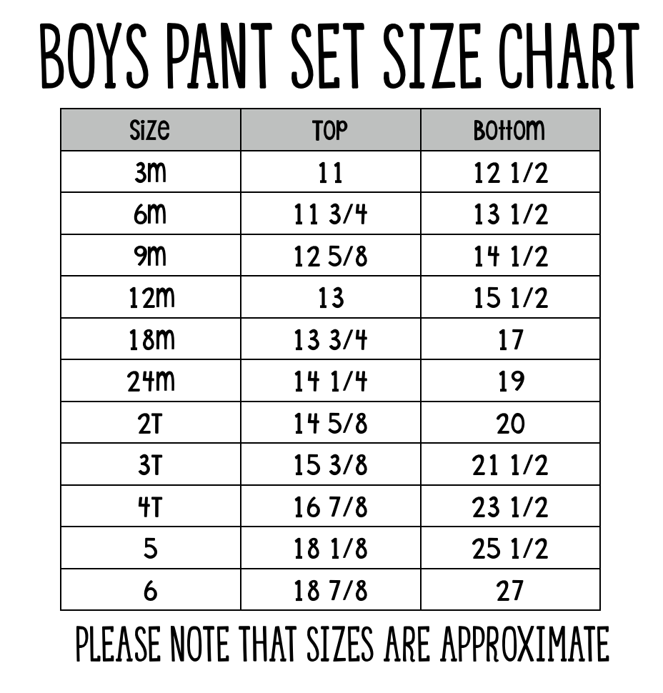 boys pants size