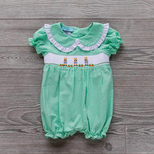 peter rabbit smocked baby grow