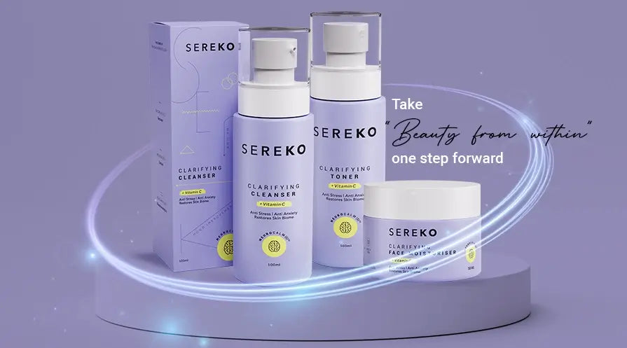 cleanser, toner and moisturiser