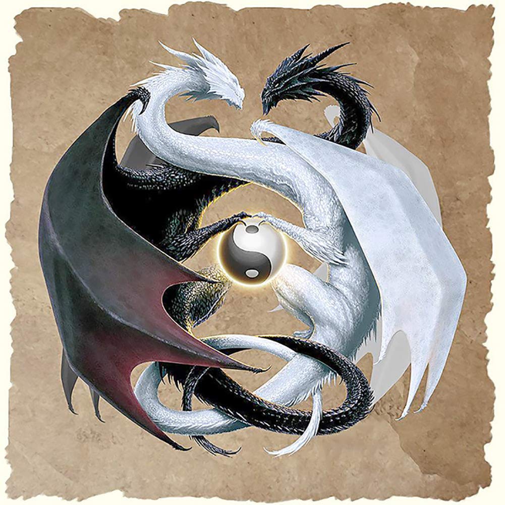 peinture dragon yin yang