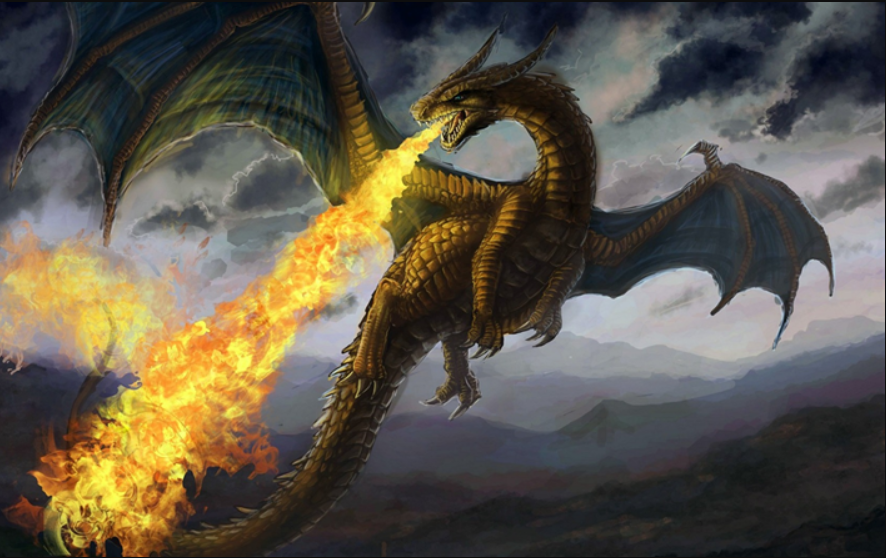 dragon volant cracheur de feu