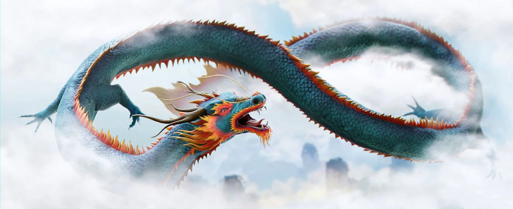 Dragon chinois Long en vol