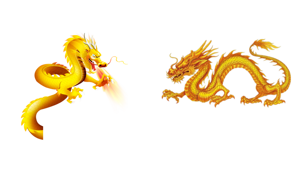 représentation imaginaire dragons dorés