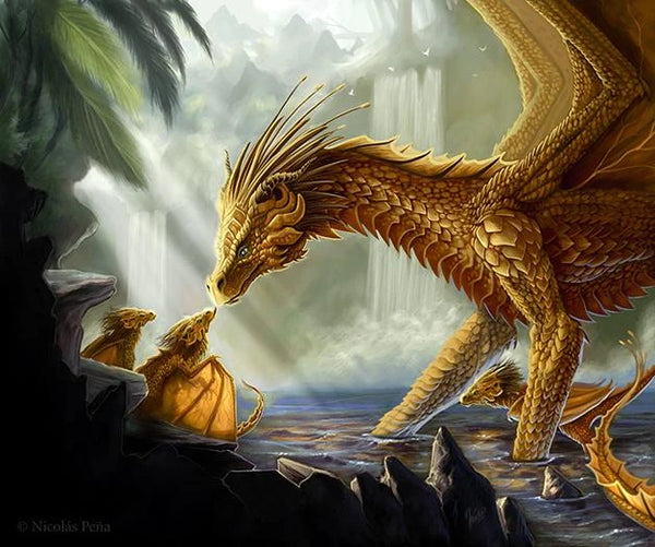 représentation réelle d'un dragon Doré