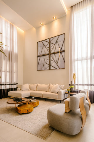 A Patterned Rug in Cream Colour