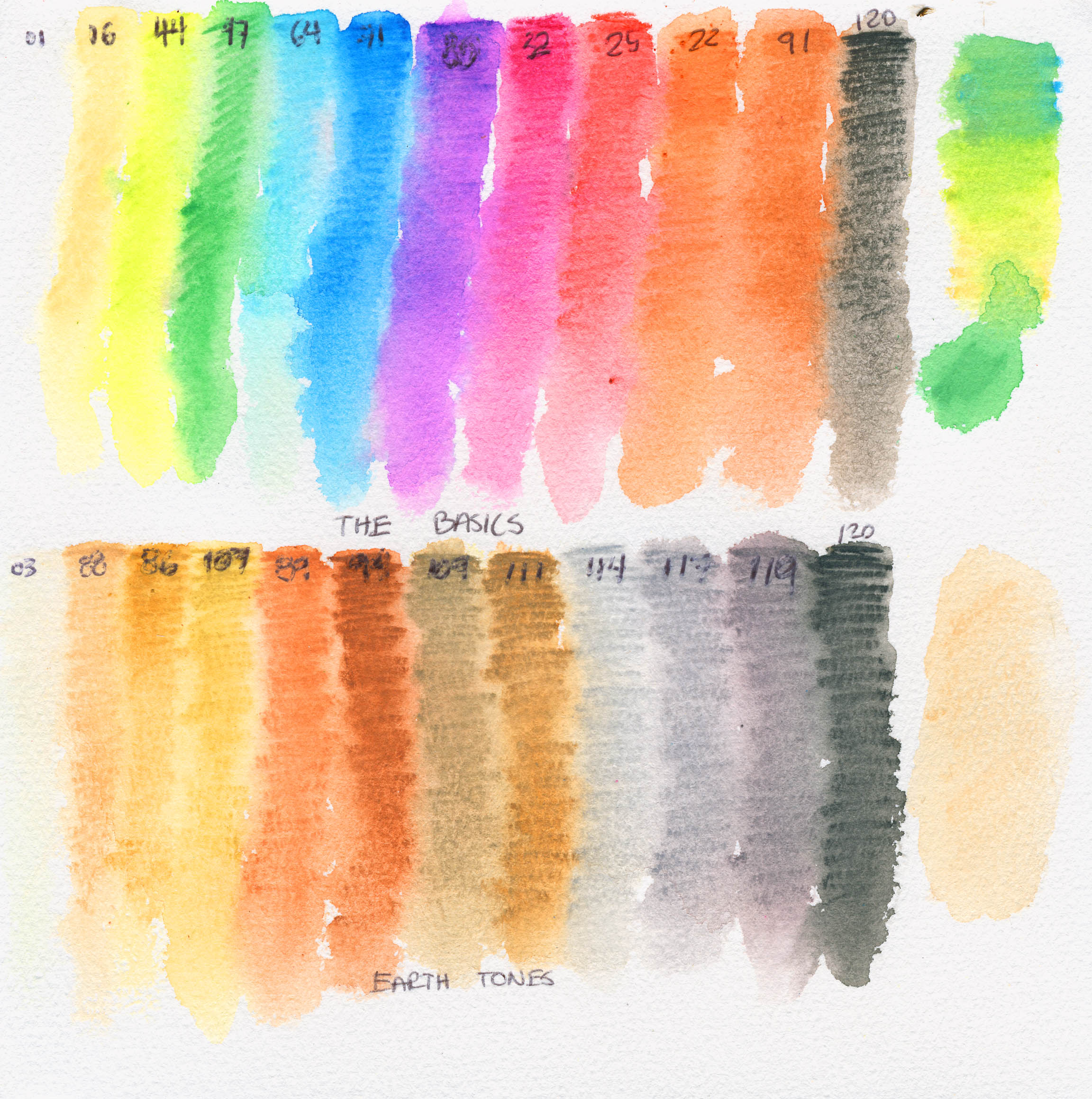 Prima Watercolor Pencils Color Chart