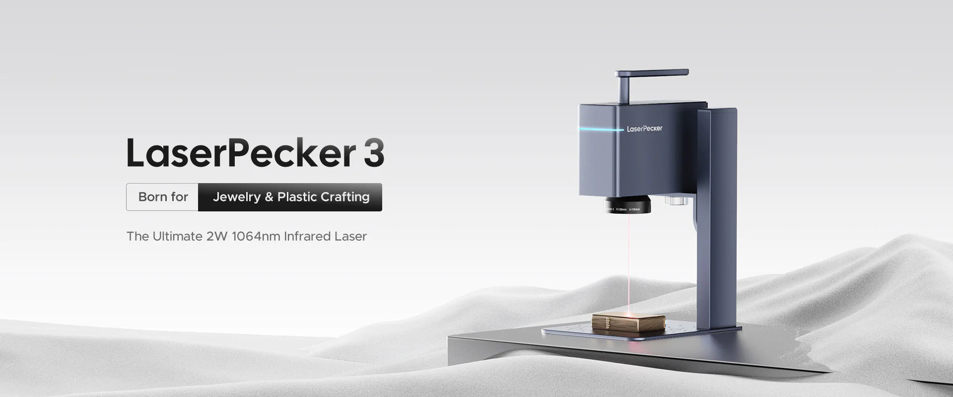 LaserPecker 3 Laser Engraver CNC Machine Optical Fiber Metal & Plastic  Engraving