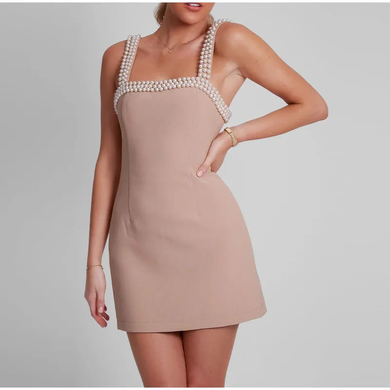 Pearls Strap Solid Dress - Image 23