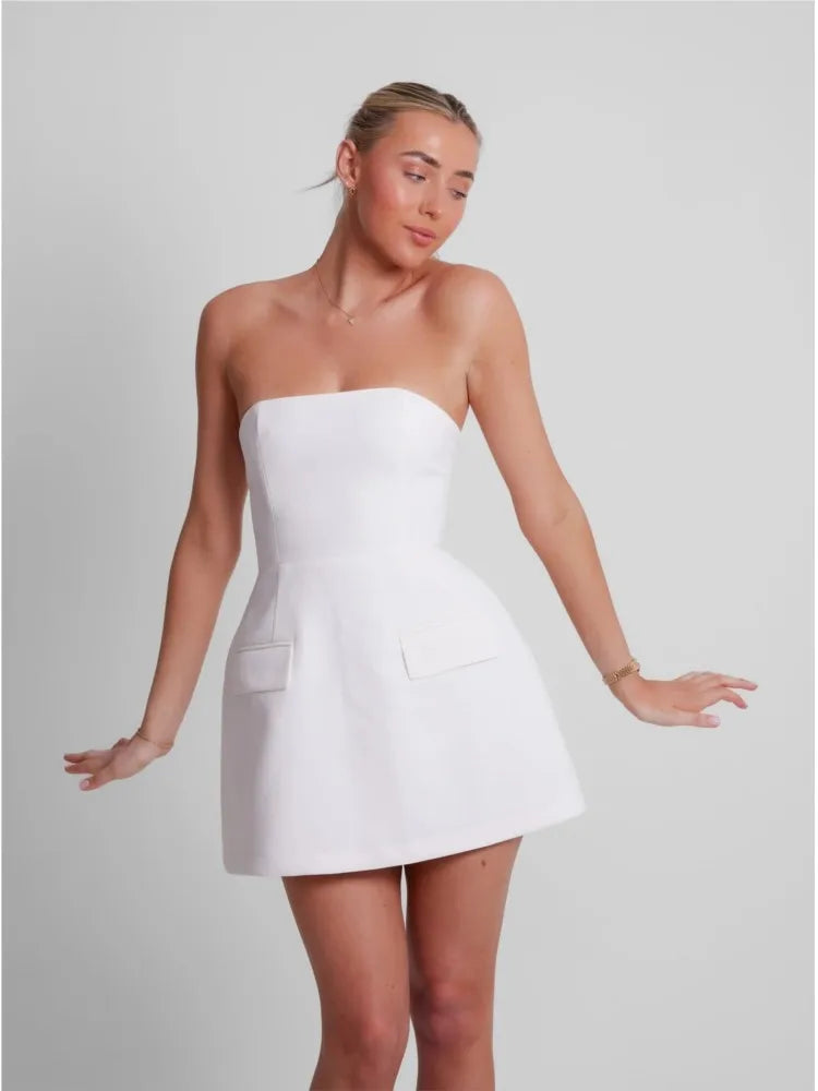 Solid Tube Mini Dress - Image 3
