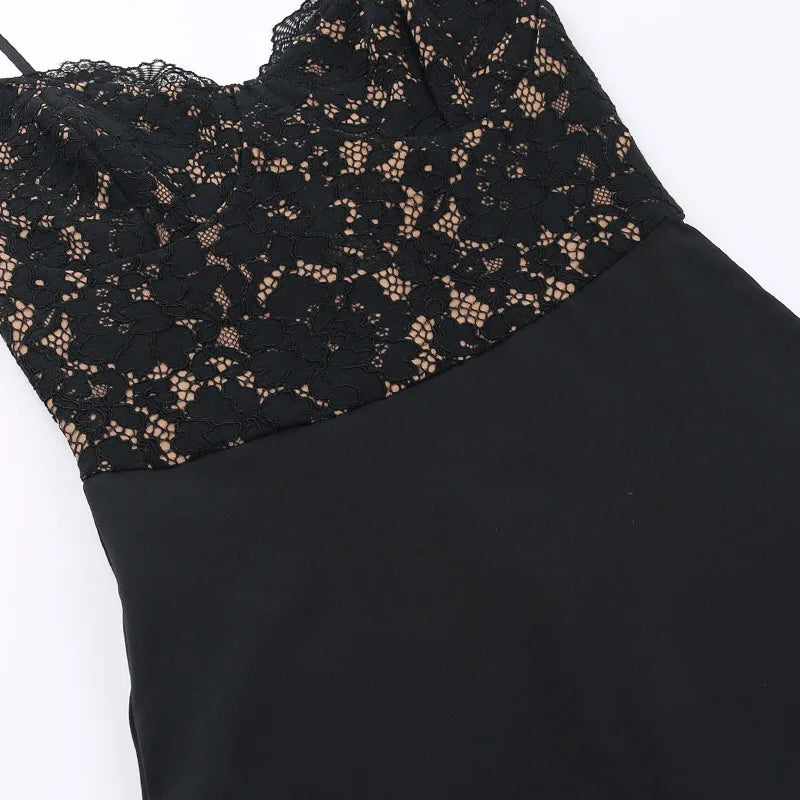 Lace Spaghetti Strap Sleeveless Maxi Dress - Image 24