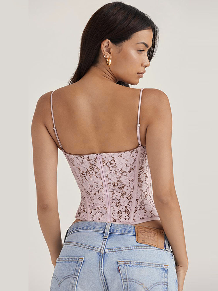 Pink Lace Corset Top - Image 9