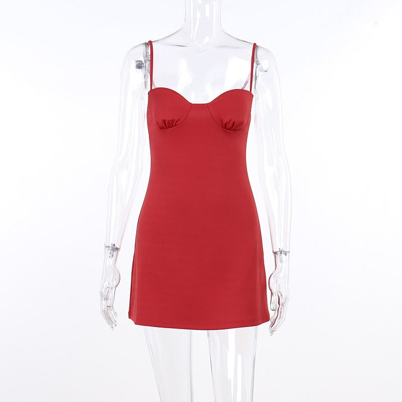 Solid Strap Cupped Mini Dress - Image 8